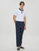 [Signature] Men's Denim Collar Short T-Shirt - White