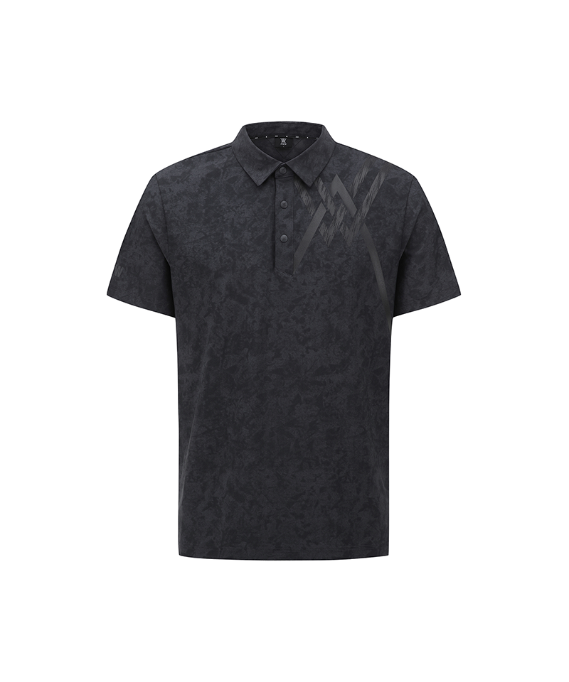 ANEW GOLF Men's SM Logo Point Short T-Shirt - Charcoal Grey