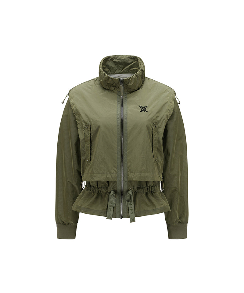Women's Shirring Point MA-1 Jacket - Khaki
