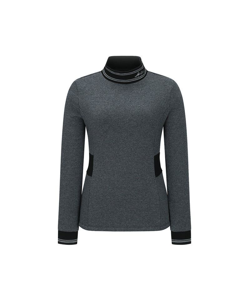 ANEW Golf Women's Winter High Neck Long T-Shirt - Charcoal Gray