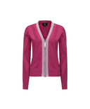 Women's Big Logo Intarsia Zip-Up Cardigan - Pink