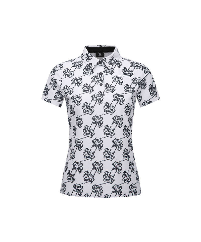 Women's Logo Pattern Short T-Shirt - White