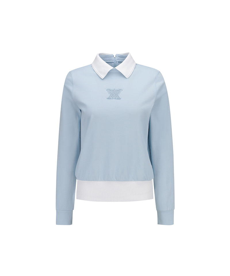 Women's Stitch Point Long T-Shirt - Sky Blue