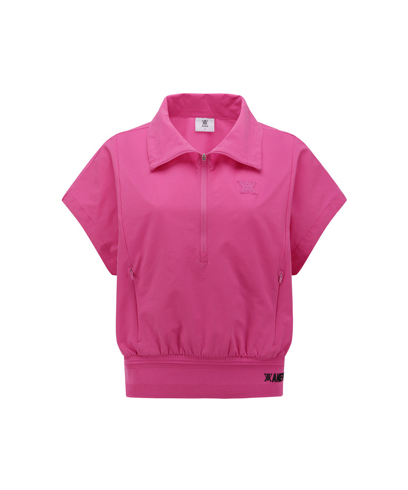 ANEW Golf Women's SM Short Sleeve Anorak Jacket - Hot Pink