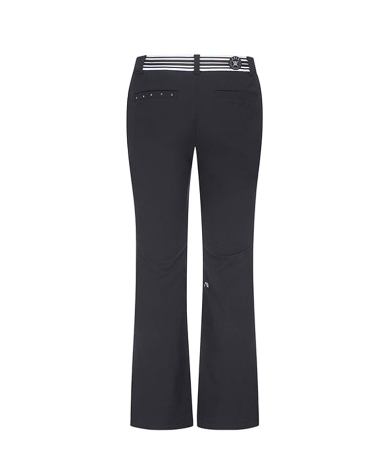 Women's Banding Point Boostcut Long Pants - Black
