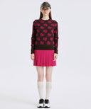 Women's Logo Pattern Jacquard Pullover - Dark Brown