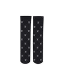 Women's Monogram Logo Knee Sock - Black