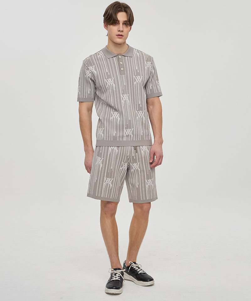 Men Rain Logo Short Sleeve Sweater - Beige