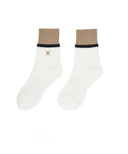 Women's Big Color Block Socks - Off-White