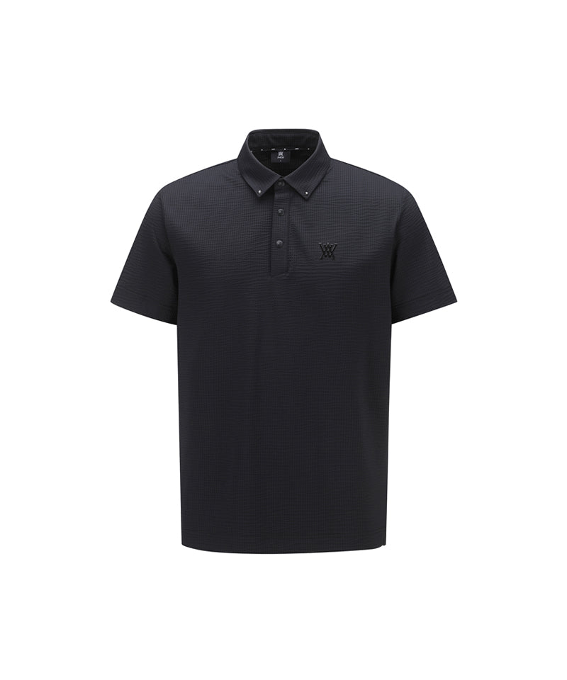 Men's Crack Fabric Short T-Shirt - Black