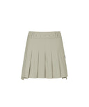 Women's Buckle Point Pleats Skirt - Light Beige