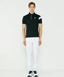 Men Ice Dots Incision Point Short T-Shirt - Black