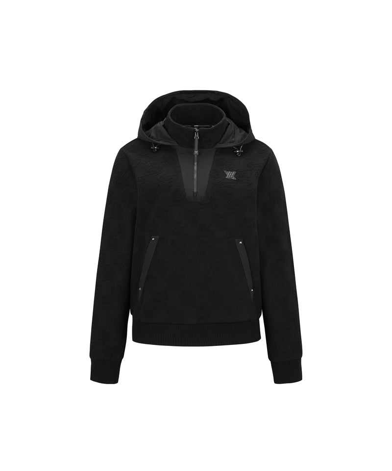 Women's Logo Pattern Anorak - Black