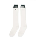 Women's Two Line Points Knee Socks - Off-White