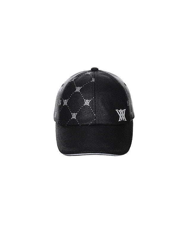 Women's Monogram Wide Ball Cap - Black