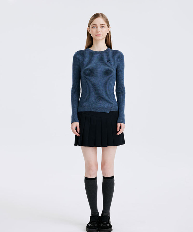 Women's Handle Chain Embroidery Pullover - Blue