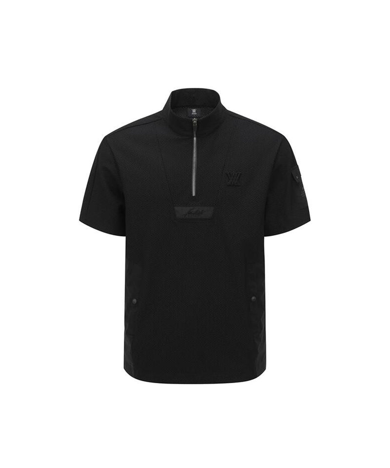 ANEW GOLF Men's SM Half Zip Short T-Shirt - Black