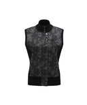 Women's SP Pattern Full Zip Knit Vest - Black