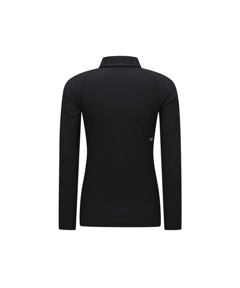 Women's Corduroy Long T-Shirt - Black