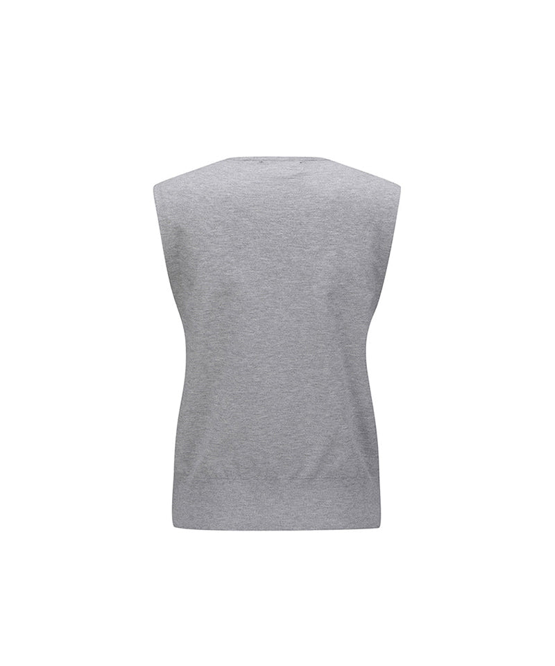 Women's Sweater Vest - Mellange Grey