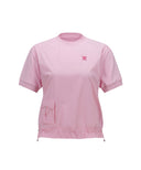 Women's Woven Block Mock Neck T-Shirt - Light Pink