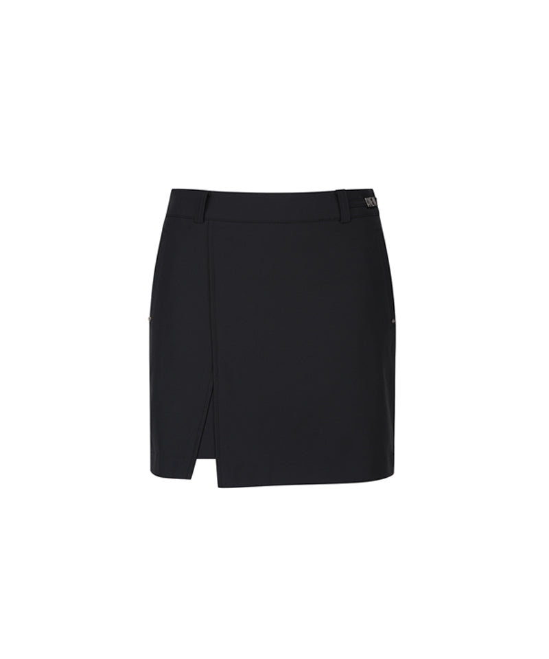 Women's Fleece Incision Point A-Line Skirt - Black