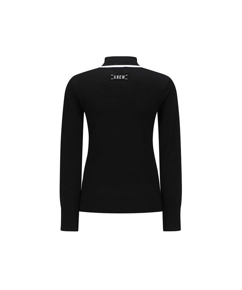 Women's High Neck Sweater - Black