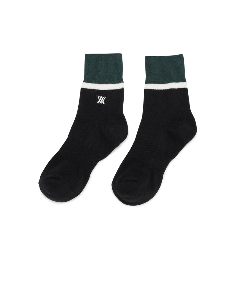 Women's Big Color Block Socks - Black