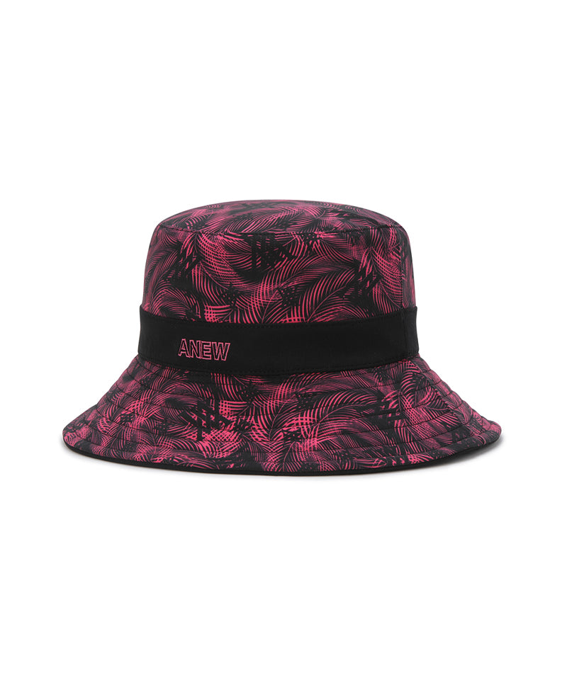 ANEW Golf Uni Tropical Pattern Reversible Bucket Hat - Black