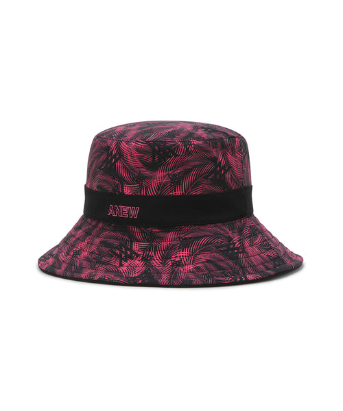 【ANEW GOLF】UNI TROPICAL PATTERN REVERSIBLE BUCKETHAT ANEW Golf Uni Tropical Pattern Reversible Bucket Hat - Black