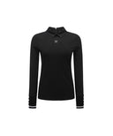 Women's Back Zip Point Long T-Shirt - Black