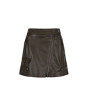 Women's Faux Leather A - Line SQ - Brown