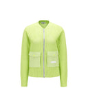 Women's Mesh Zip-Up Cardigan - Lime