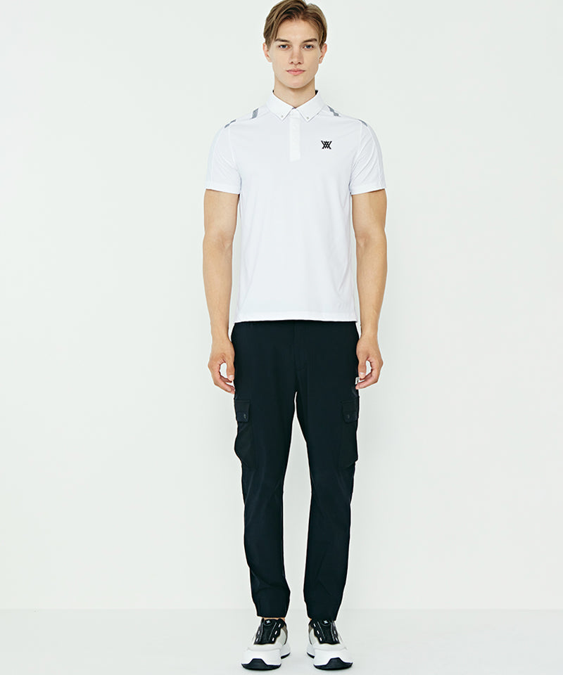 Men Ice Dots Logo Pattern Short T-Shirt - White