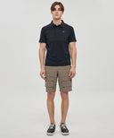 Men Wooven Patch Point Short T-Shirt - Black
