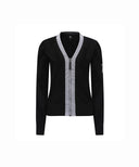 Women's Big Logo Intarsia Zip-Up Cardigan - Black
