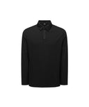 Men's Neck Point Long T-Shirt - Black