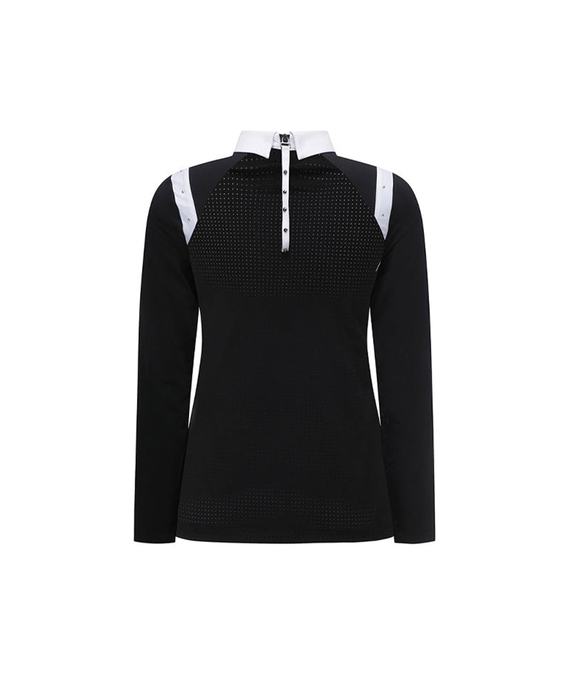Women's Shoulder Point Long T-Shirt - Black