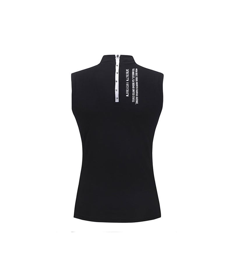 Women's Front Logo Point Sleeveless - Black