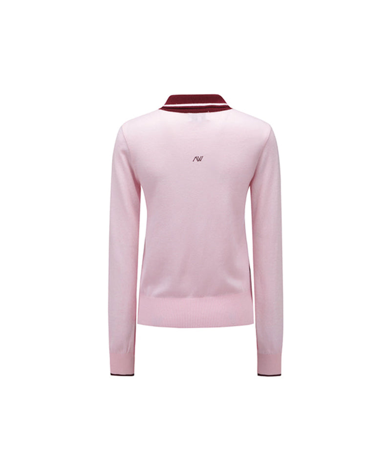 Women's Collared PSweater - Pink