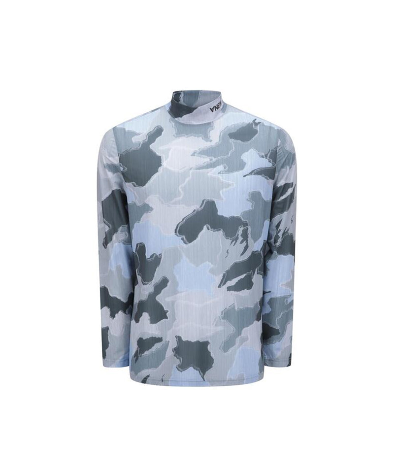 Anew Golf Men's SM Mock Neck Pattern Base Layer - Light Blue