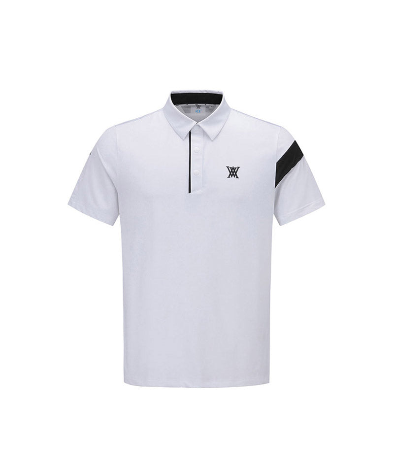 Men Ice Dots Incision Point Short T-Shirt - White