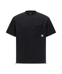 Men Ribbed Crew Neck Short  T-Shirt - Black
