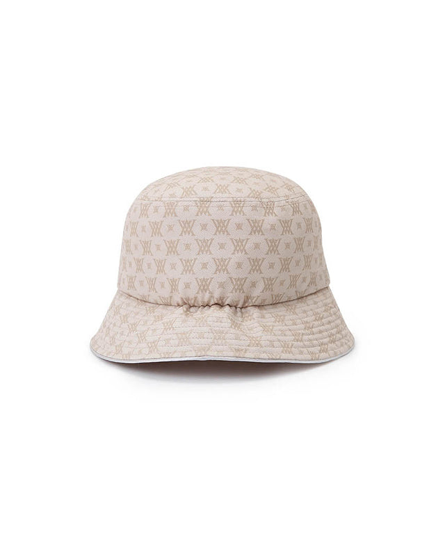Monogram Round Taping Bucket Hat - Beige