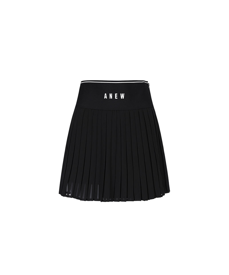 Women's Double Pleated Skirt - Black