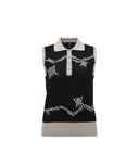 ANEW Golf Women's SM Logo Pattern Knit Vest - Black
