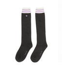 Women's Two Line Points Knee Socks - D/Gray