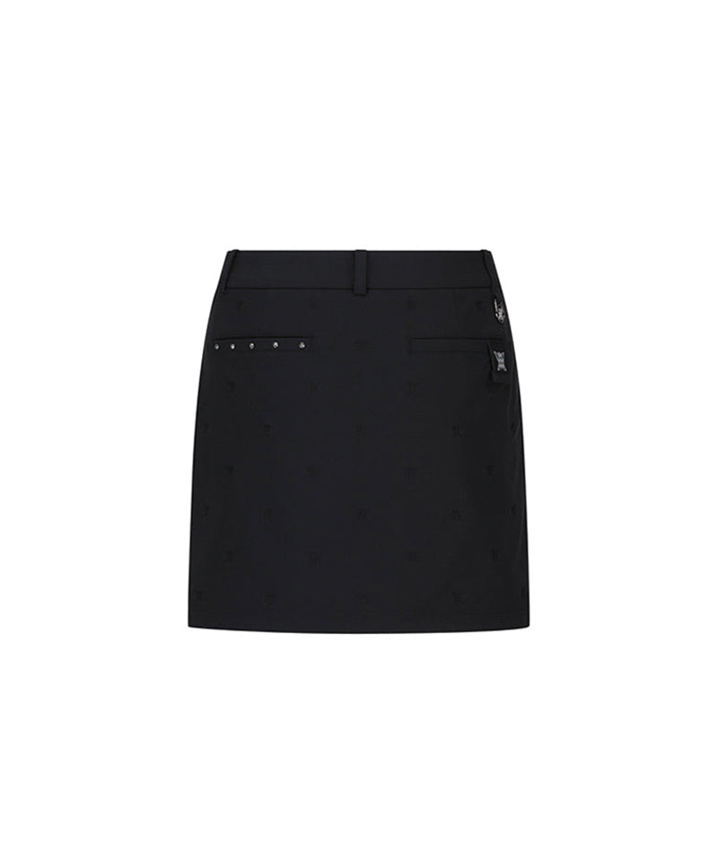 W Front Embossed Point H-line SQ - Black