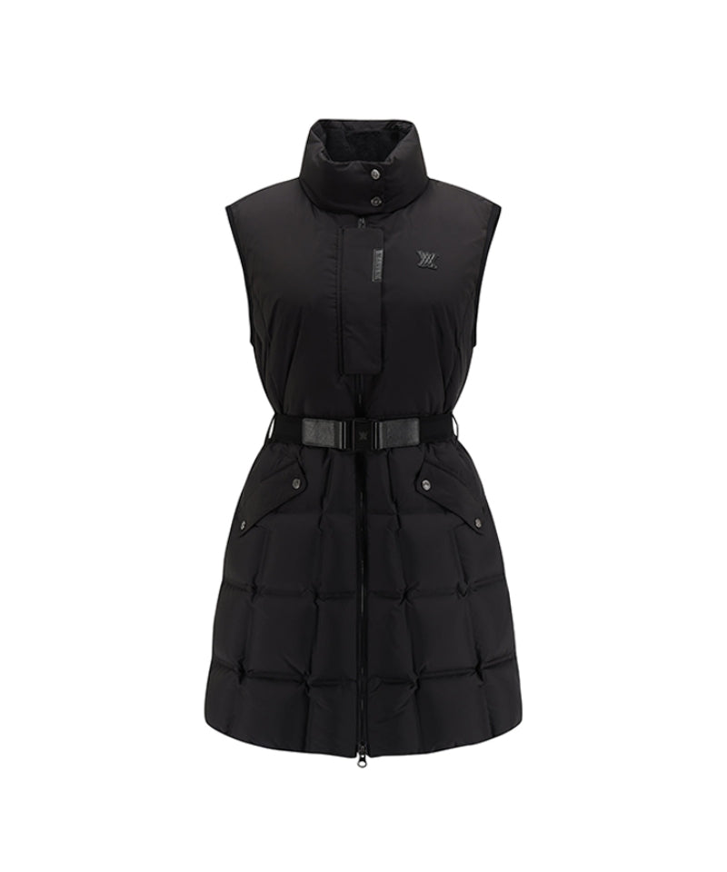 Women's Long Down Vest - Black
