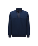 Men's Woven Block Half Zip Long T-Shirt - Ice Blue